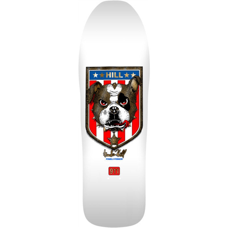 *Pre-Order* POWELL PERALTA FRANKIE HILL "BULLDOG" White w/ Gold Foil 10" SKATEBOARD DECK