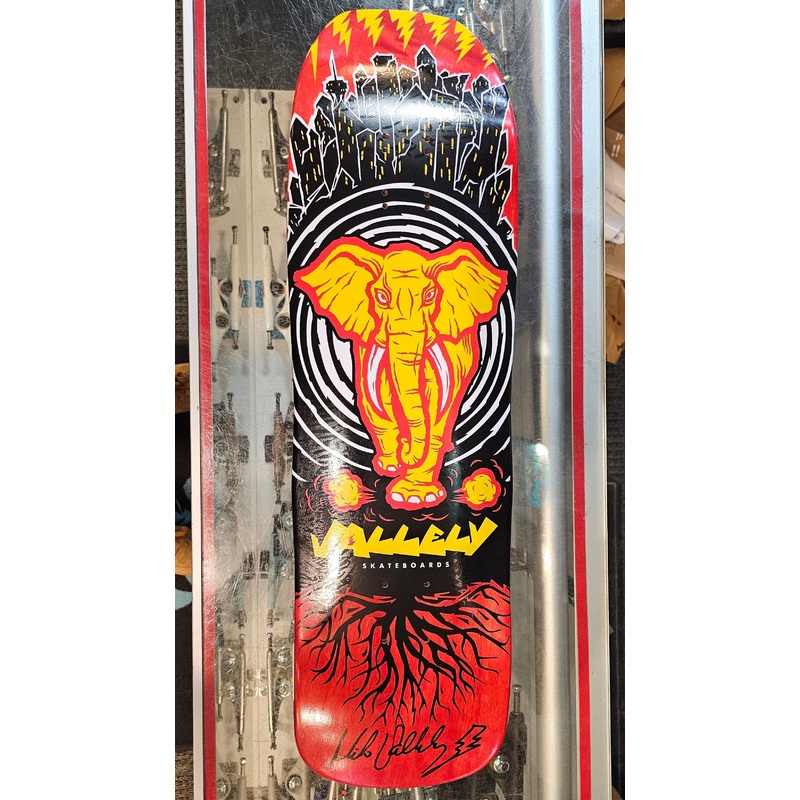 VALLELY SKATEBOARDS "CHARGING ELEPHANT" [Autographed] SKATEBOARD DECK