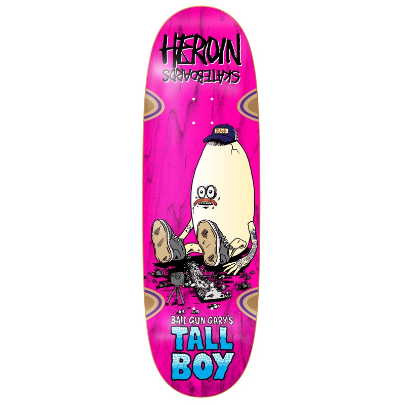 Heroin Bail Gun Gary's Tall Boy 10.25" Skateboard Deck