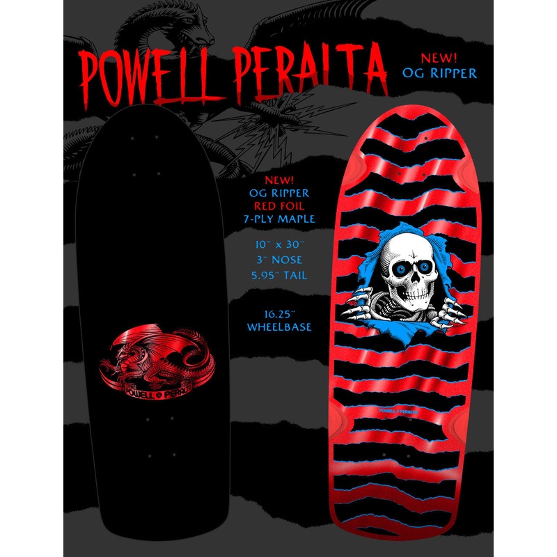 *PRE-ORDER* POWELL PERALTA "OG RIPPER" RED FOIL 10" SKATEBOARD DECK