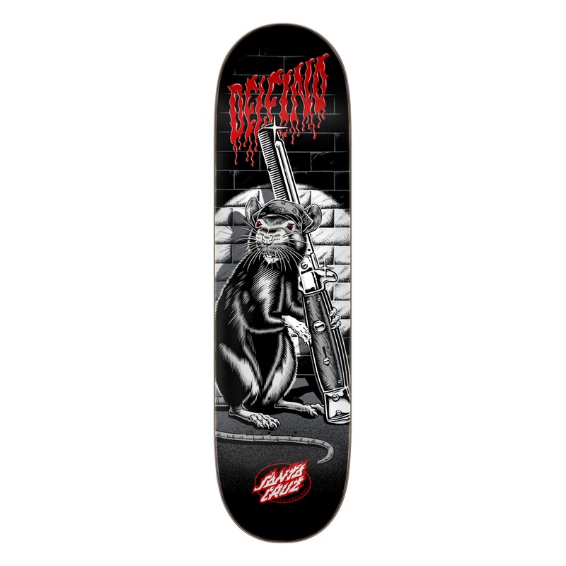 SANTA CRUZ DELFINO "SKATE RAT" 8.25" SKATEBOARD DECK