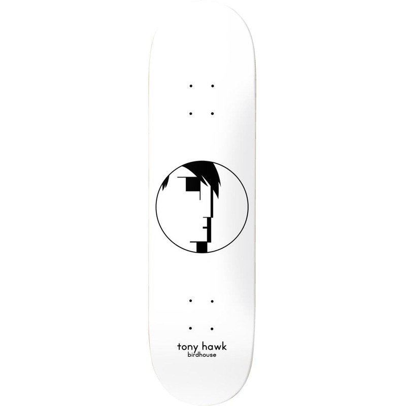 BIRDHOUSE HAWK ENTRIES WHITE 8" SKATEBOARD DECK