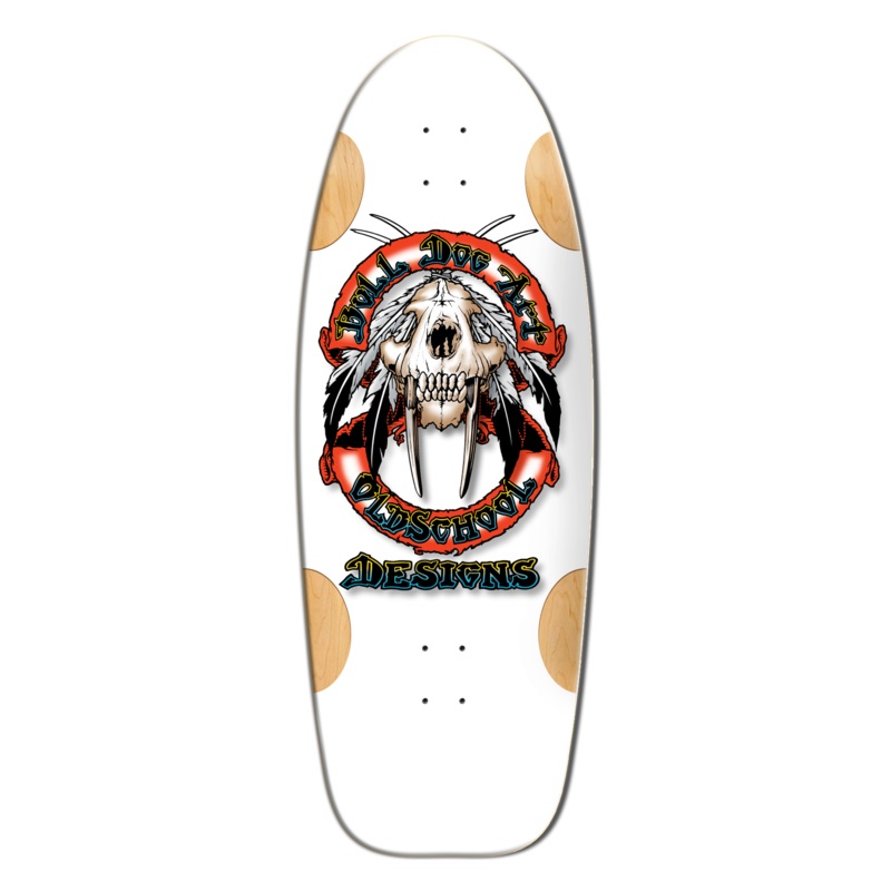 BullDog Designs "Sabertooth" 11.875" White Formica Skateboard Deck