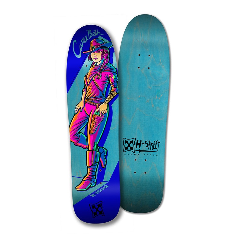H-STREET CARABETH BURNSIDE "COW GIRL" 8.5" SKATEBOARD DECK