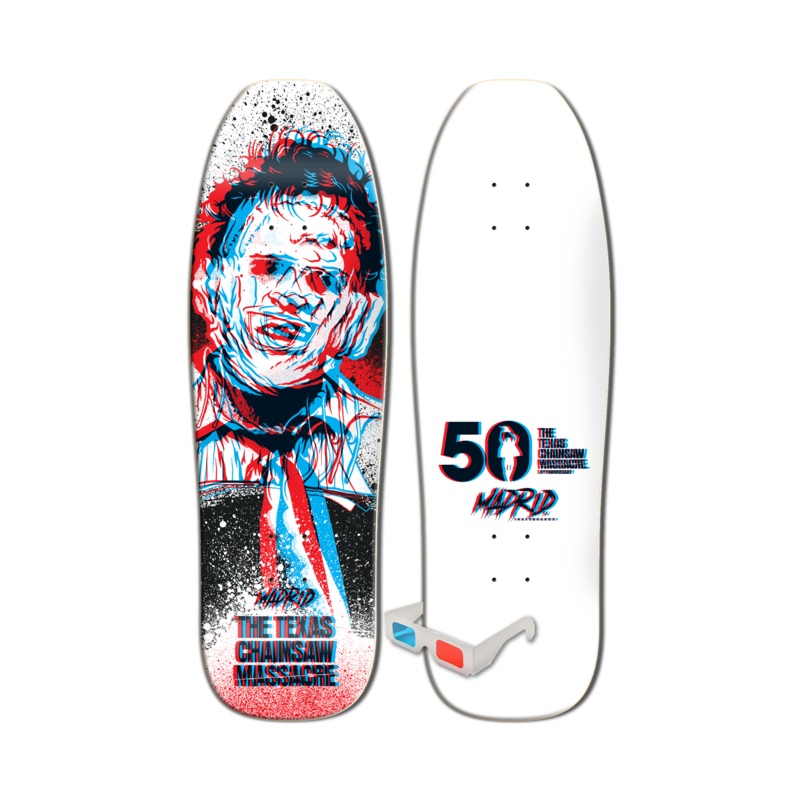 MADRID x TEXAS CHAINSAW MASSACRE HEADCHEESE POOL SUN SHAPE 9.5" SKATEBOARD DECK W/3D GLASSES