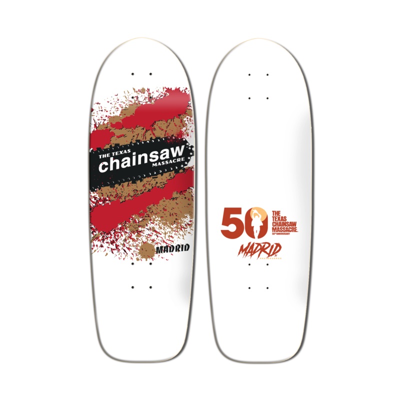 MADRID x TEXAS CHAINSAW MASSACRE RED AND GOLD EXPLOSION 9.5" SKATEBOARD DECK