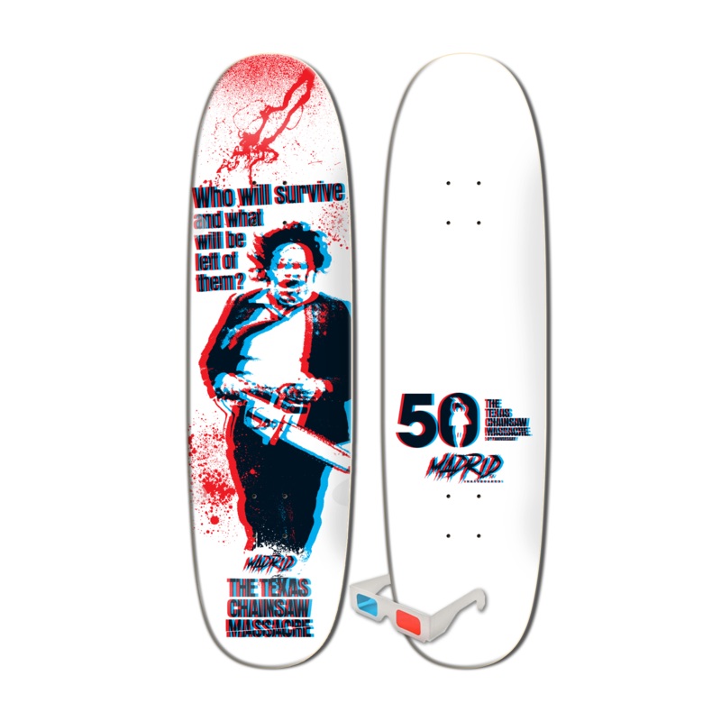 MADRID x TEXAS CHAINSAW MASSACRE SURVIVE HYBRID SHAPE 8.625" SKATEBOARD DECK W/3D GLASSES