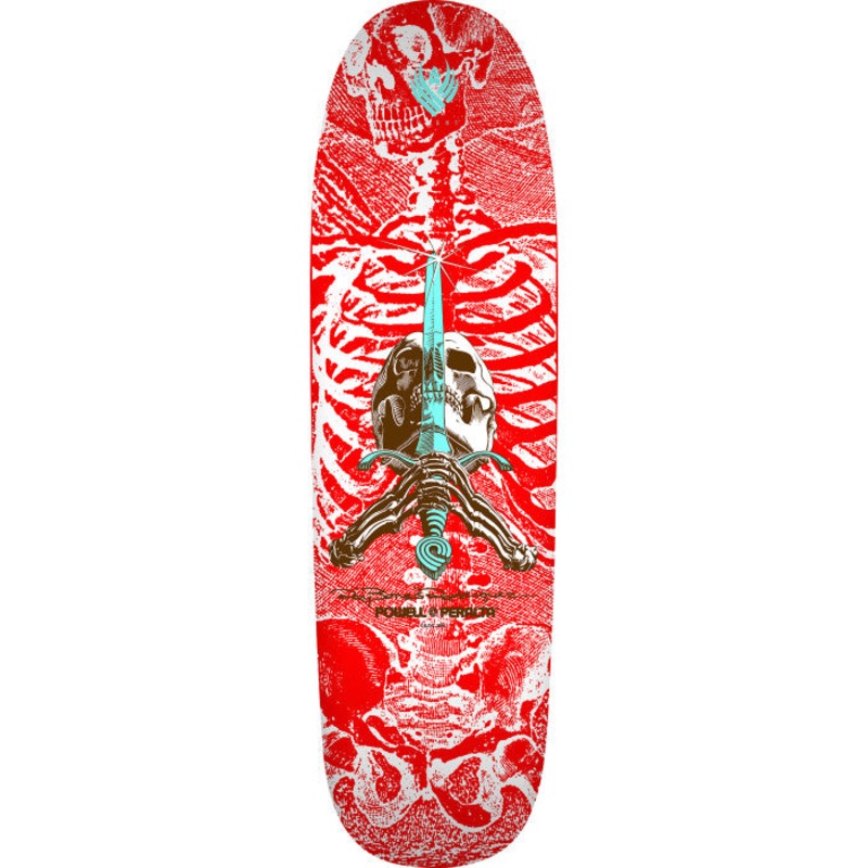 Powell Peralta Skull and Sword Red / White Flight 9.265" Skateboard Deck