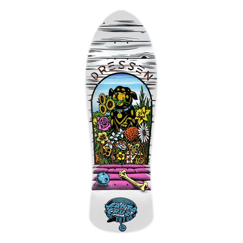 Santa Cruz Dressen Pup White Dip 9.5" Skateboard Deck