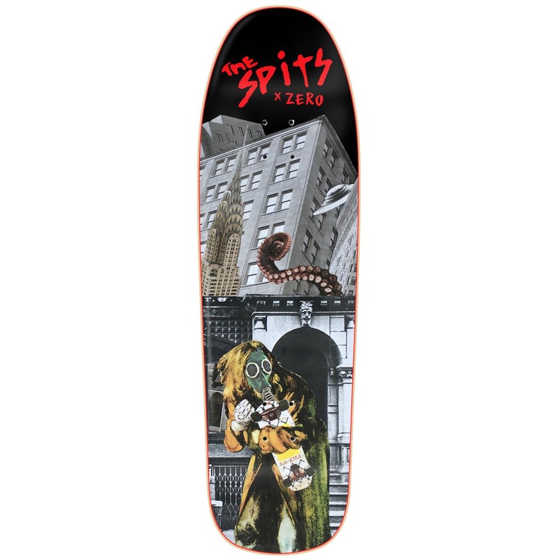 ZERO X SPITS MISFITS "GASMASK VI" 9.5" SHAPED SKATEBOARD DECK