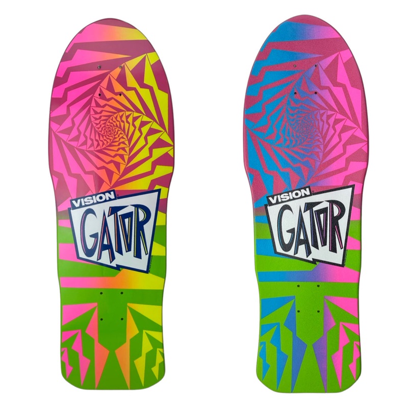 Vision Gator II "Double Take" Lime/Pink 10.25" Skateboard Deck