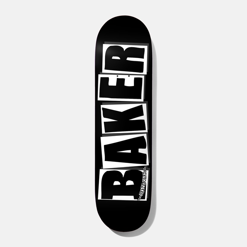 BAKER TEAM BRAND LOGO BLACK/WHITE 8.25" SKATEBOARD DECK