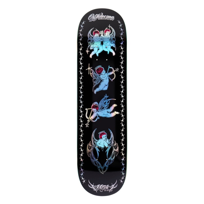 Welcome Cherubs Evan Mock on Island Black/Prism Foil Skateboard Deck - 8.38"