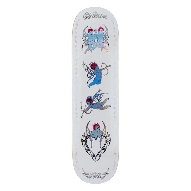 Welcome Cherubs Evan Mock on Island White/Prism Foil Skateboard Deck - 8.38"