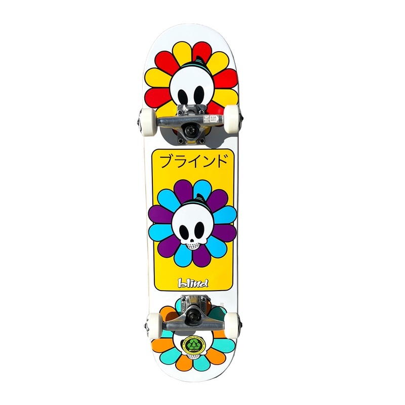 Blind Reaper Bloom Youth FP White/Yellow Complete Skateboard - 7.375"