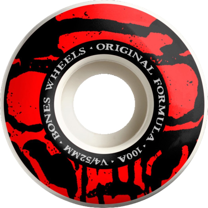 Bones OG Formula Mummy Skulls V4 Wide Skateboard Wheels White - 52mm