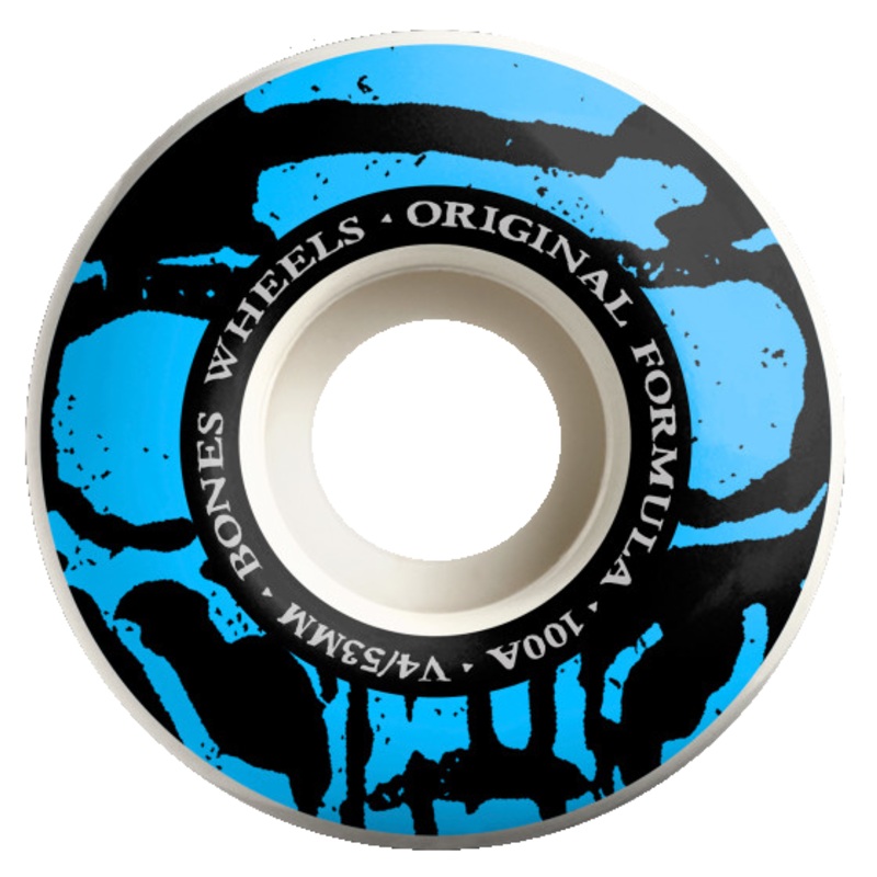 Bones OG Formula Mummy Skulls V4 Wide Skateboard Wheels White - 53mm