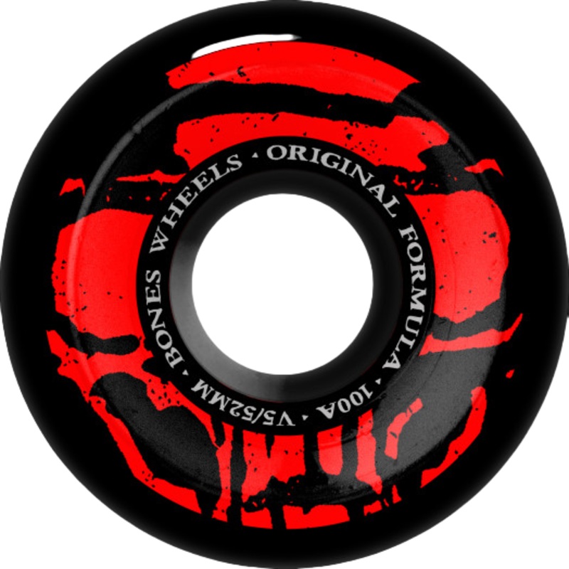Bones OG Formula Mummy Skulls V5 Sidecut Skateboard Wheels Black - 52mm