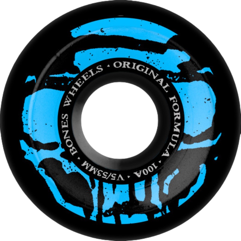 Bones OG Formula Mummy Skulls V5 Sidecut Skateboard Wheels Black - 53mm
