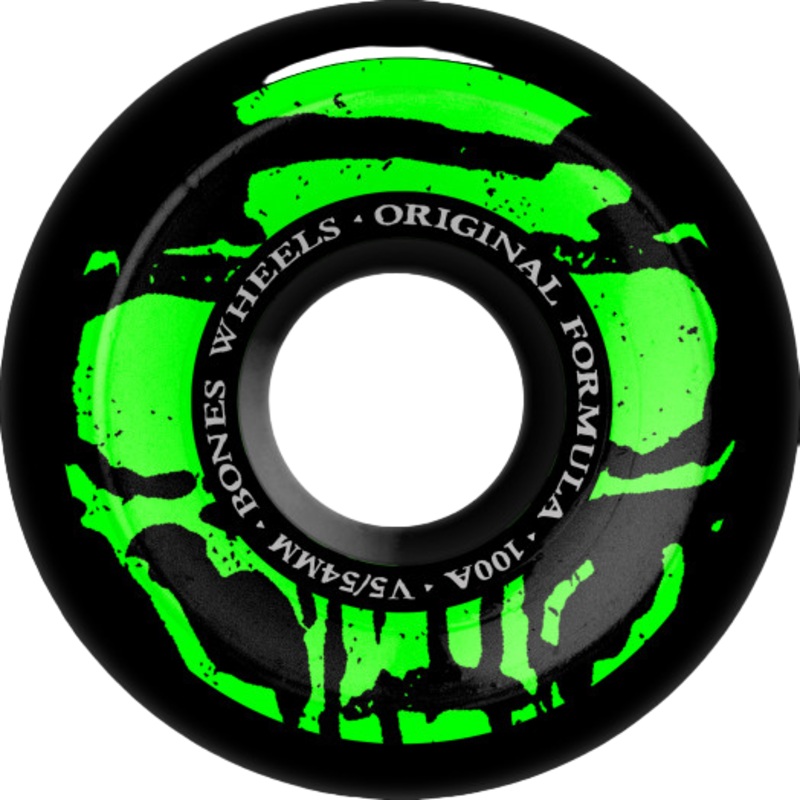 Bones OG Formula Mummy Skulls V5 Sidecut Skateboard Wheels Black - 54mm