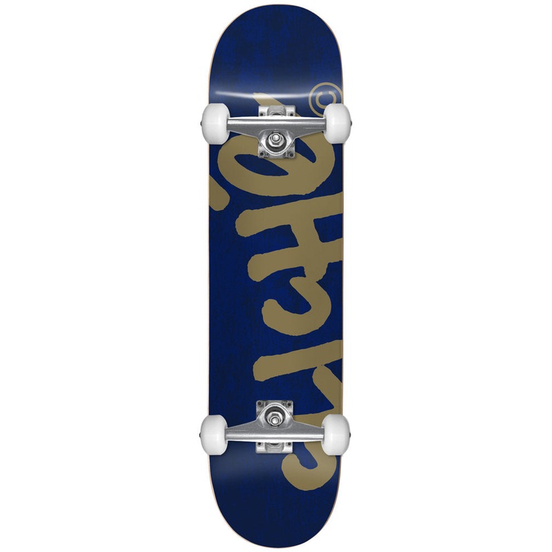 Cliche Handwritten Youth FP Navy/Gold Complete Skateboard - 7.375"