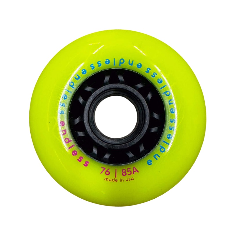 Endless Neon Yellow 76mm Wheels with ILQ 9 Bearings - Set of 6