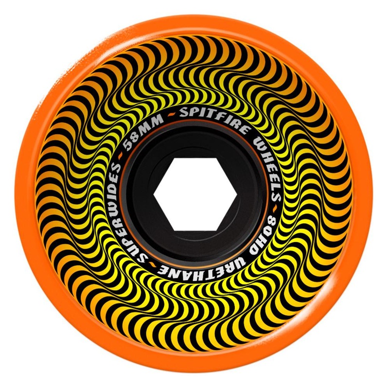 Spitfire Superwides 80HD Orange Skateboard Wheels - 58mm