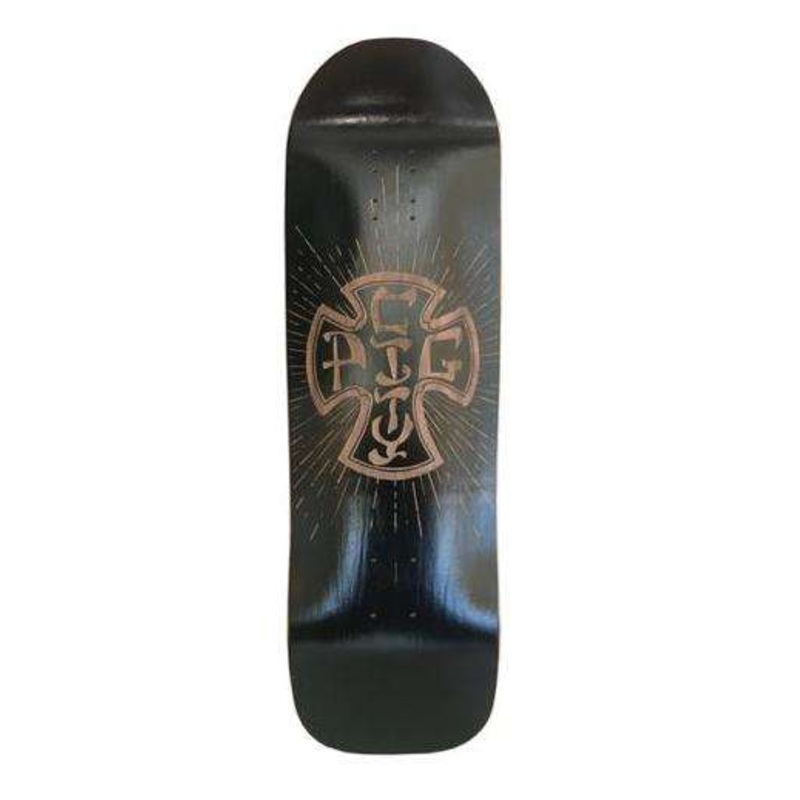 Pig City Skates Cross Handmade Skateboard Deck - 9.5"