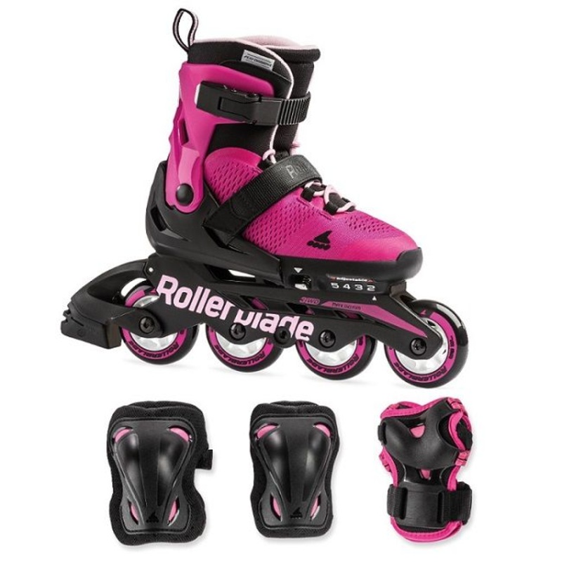 Rollerblade Microblade Kids Skates Combo Pack - Pink/Bubble Gum