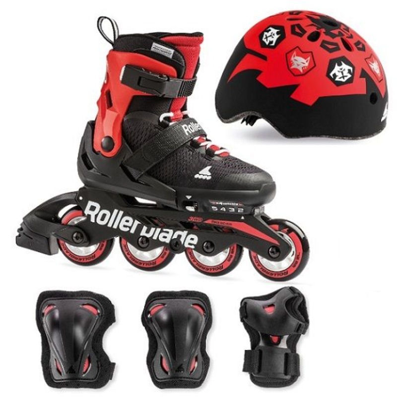 Rollerblade Microblade Kids Skates Cube Pack - Black/Red