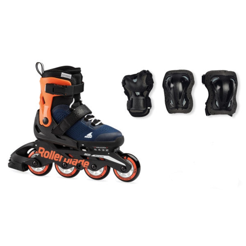 Rollerblade Microblade Adjustable Kids Skates Combo Pack - Blue/Orange