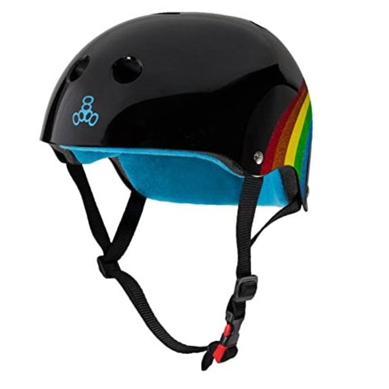 Triple 8 Sweatsaver Helmet - Black Rainbow Sparkle