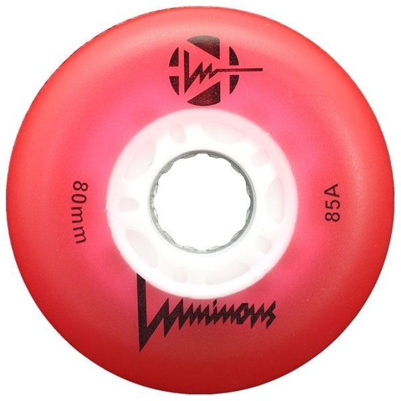 Luminous Light Up Inline Skate Wheels - Red 4 Pack