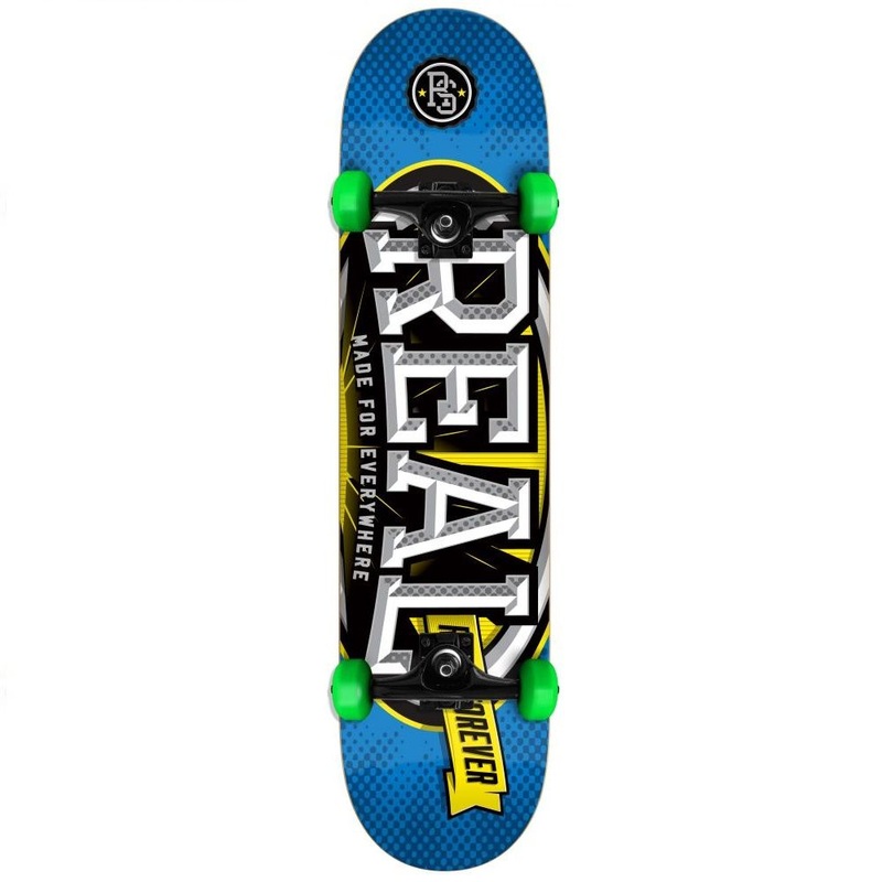 Real League Oval Mini Skateboard Blue - 7.3"
