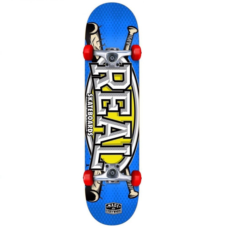 Real Slugger Mini Skateboard Blue - 7.3"