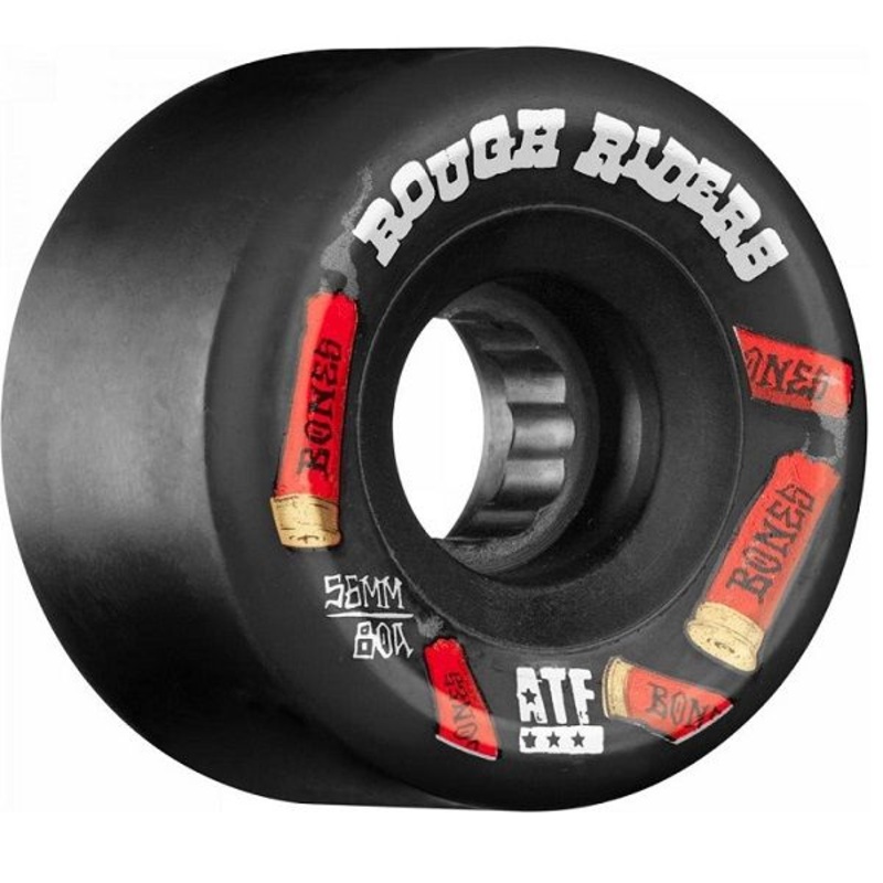 Bones ATF Rough Riders Shotgun Black Skateboard Wheels - 56mm 80a