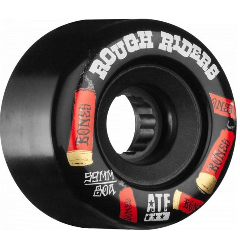 Bones ATF Rough Riders Shotgun Black Skateboard Wheels - 59mm 80a