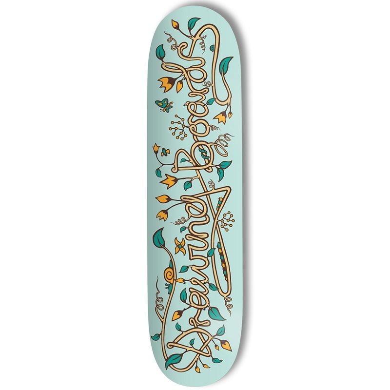 Drawing Boards Skatevine Turquoise Skateboard Deck - 8.0"