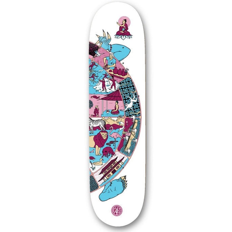 Drawing Boards Wheel of Life 3 Skateboard Deck - 8.25"