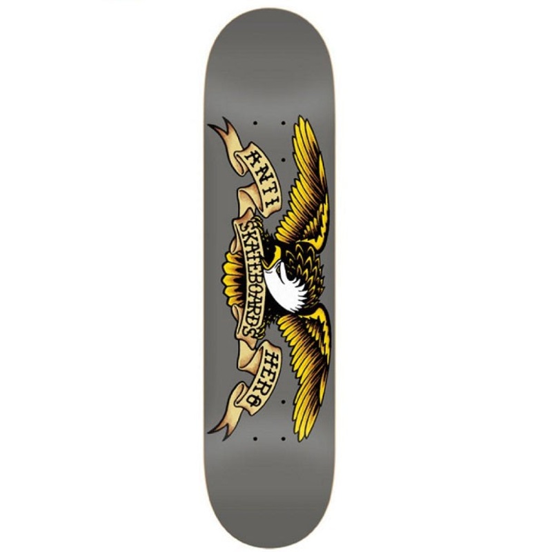 Anti Hero Classic Eagle Grey Skateboard Deck - 8.25"