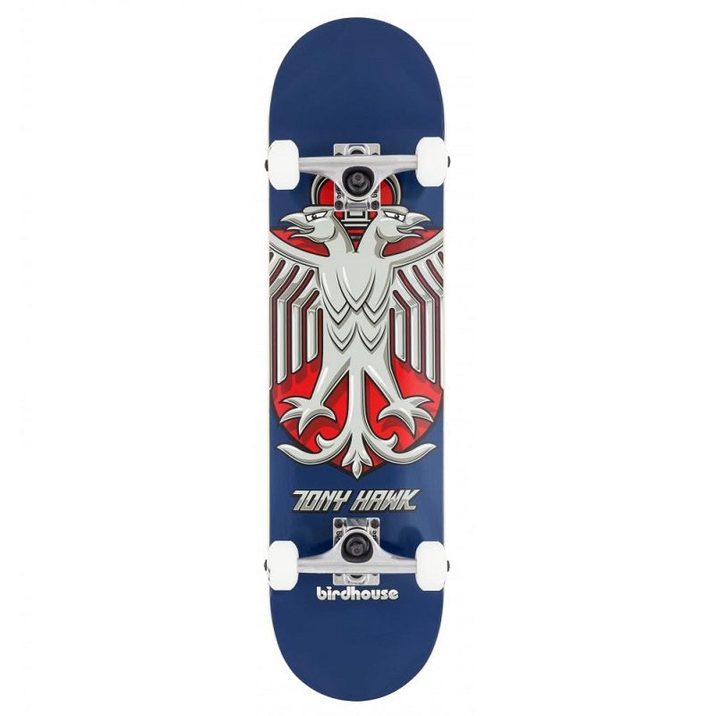 Birdhouse Stage 1 Hawk Shield Blue Skateboard - 8.0"