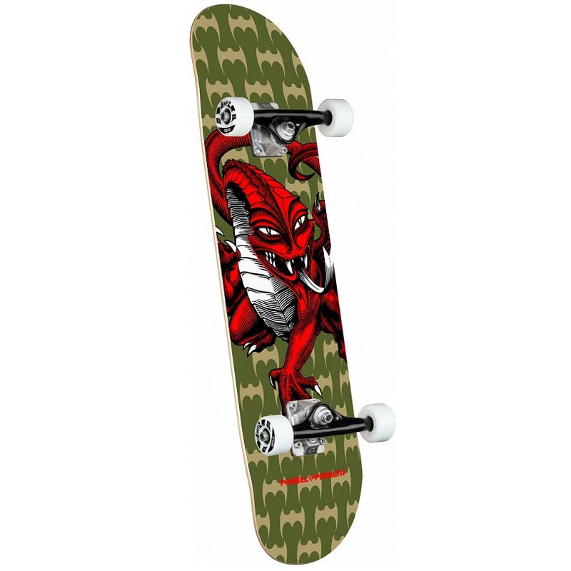Powell Peralta Cab Dragon One Off Olive Skateboard - 7.5"