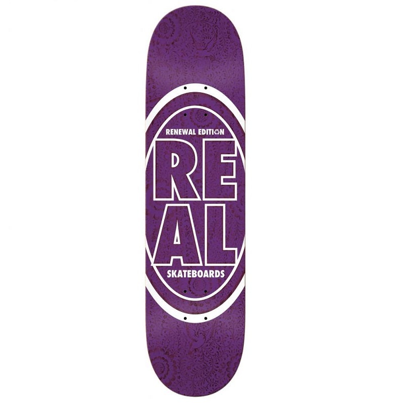 Real Stacked Oval Floral Purple Skateboard Deck - 7.38"
