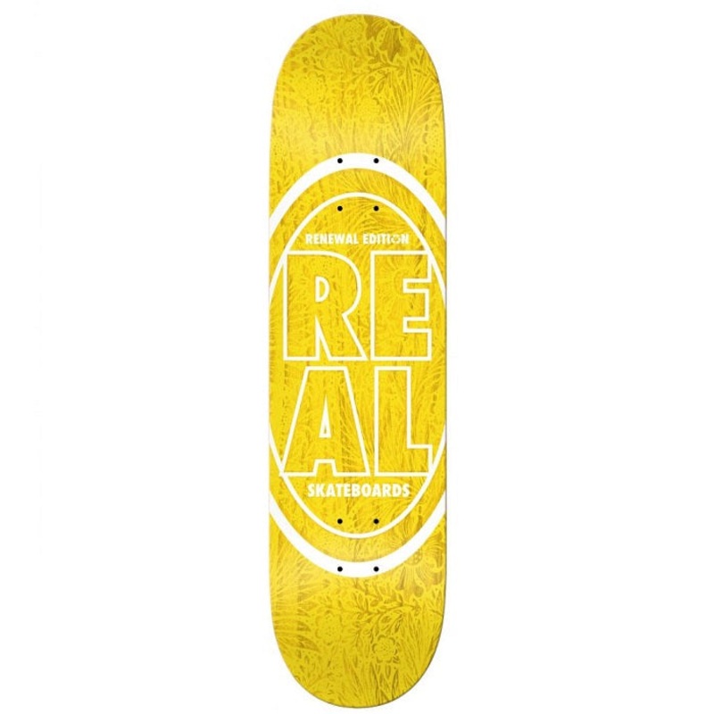 Real Stacked Oval Floral Yellow Skateboard Deck - 7.56"