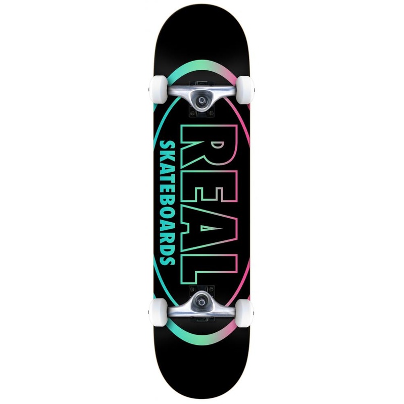 Real Team Oval Gleams Black Skateboard - 7.75"