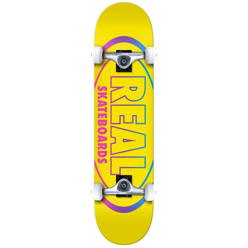 Real Team Oval Gleams Yellow Skateboard - 8.25"