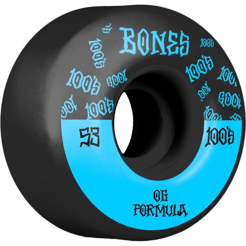 Bones 100's #13 V4 Wide Black Skateboard Wheels - 53mm