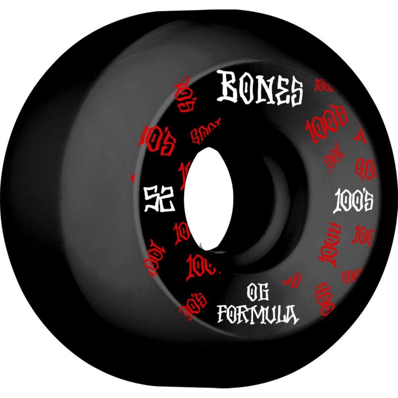 Bones 100's #3 V5 Sidecut Black Skateboard Wheels - 52mm