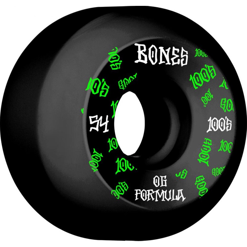 Bones 100's #3 V5 Sidecut Black Skateboard Wheels - 54mm