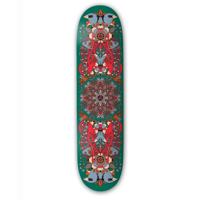 Drawing Boards Mandala Green Skateboard Deck - 8.1"